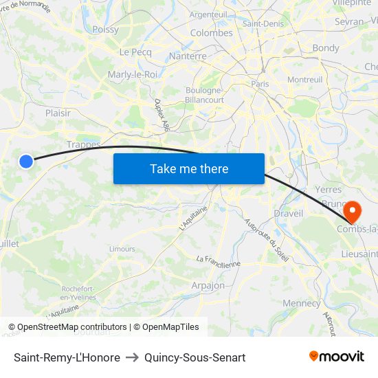 Saint-Remy-L'Honore to Quincy-Sous-Senart map
