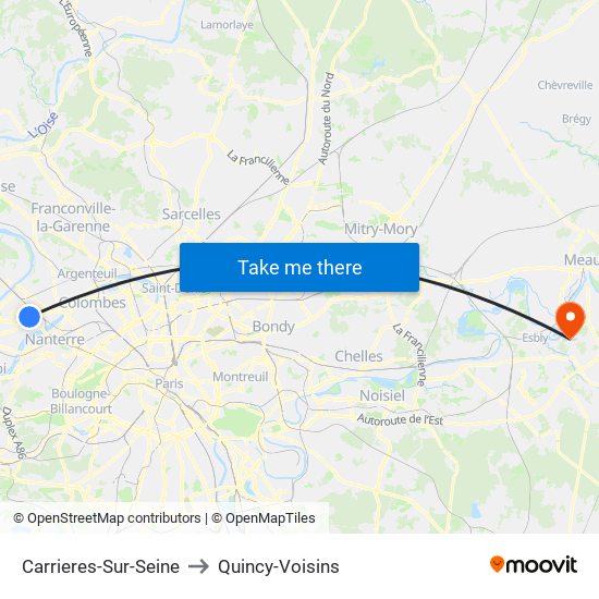 Carrieres-Sur-Seine to Quincy-Voisins map