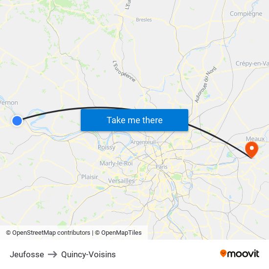 Jeufosse to Quincy-Voisins map