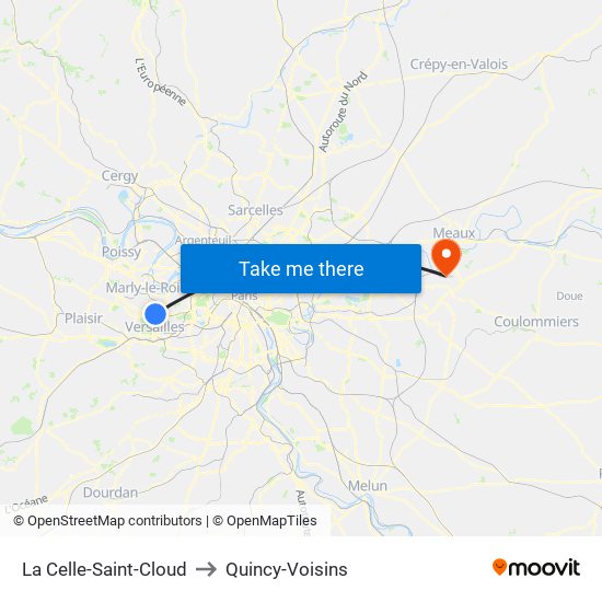 La Celle-Saint-Cloud to Quincy-Voisins map