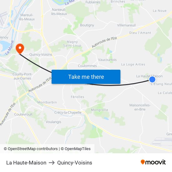 La Haute-Maison to Quincy-Voisins map