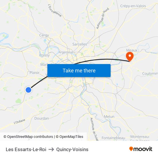 Les Essarts-Le-Roi to Quincy-Voisins map