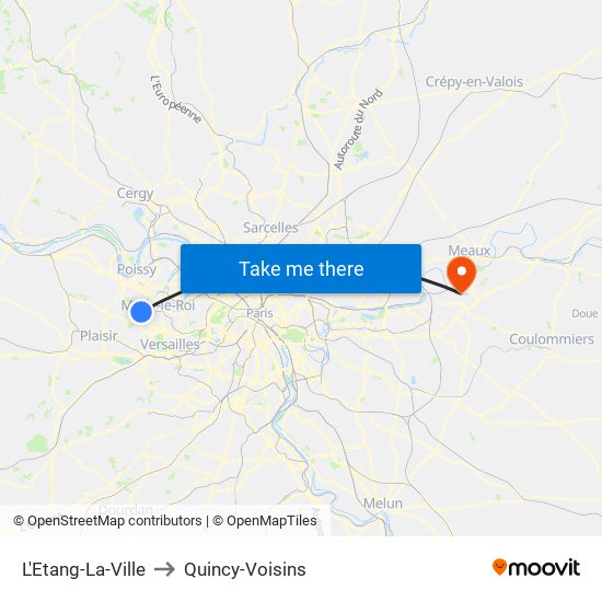 L'Etang-La-Ville to Quincy-Voisins map