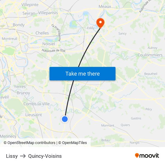 Lissy to Quincy-Voisins map