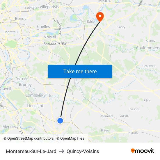 Montereau-Sur-Le-Jard to Quincy-Voisins map