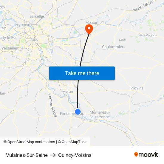 Vulaines-Sur-Seine to Quincy-Voisins map