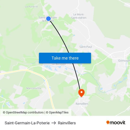 Saint-Germain-La-Poterie to Rainvillers map