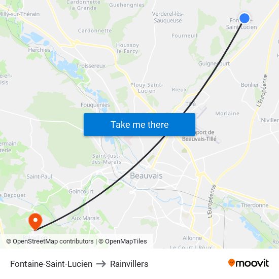 Fontaine-Saint-Lucien to Rainvillers map