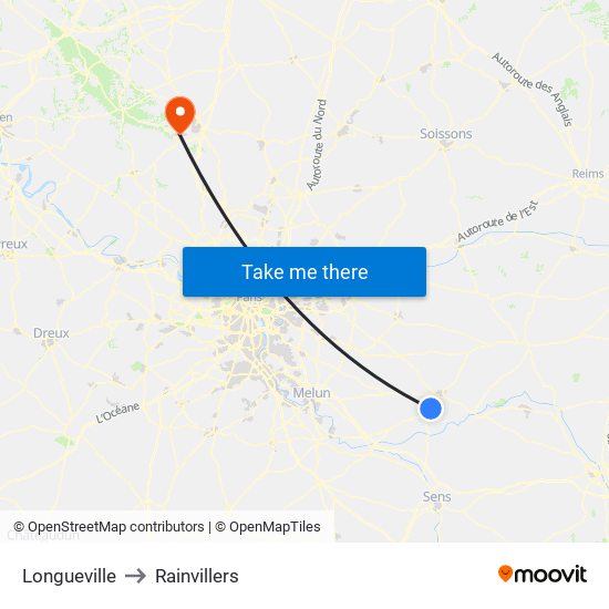Longueville to Rainvillers map
