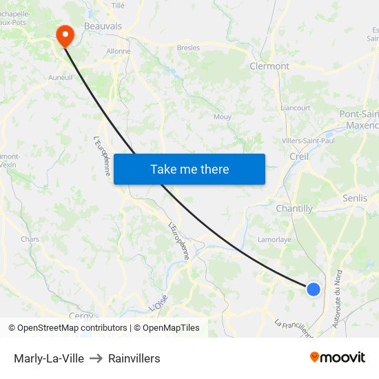 Marly-La-Ville to Rainvillers map
