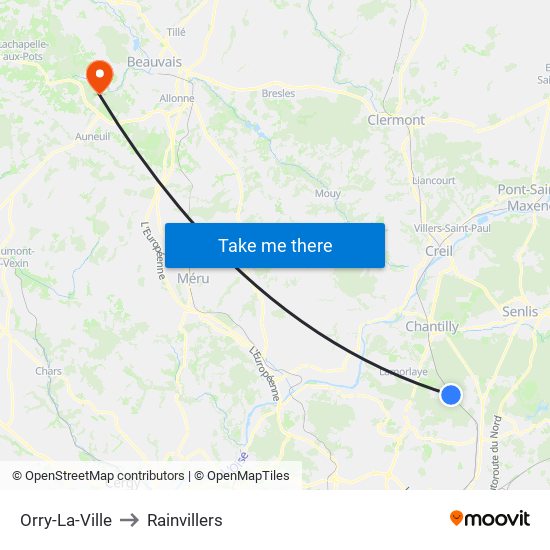 Orry-La-Ville to Rainvillers map