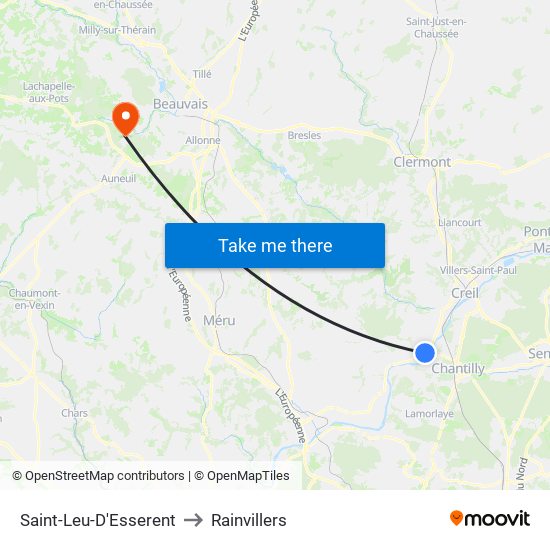 Saint-Leu-D'Esserent to Rainvillers map