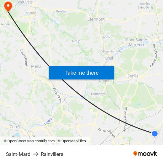 Saint-Mard to Rainvillers map