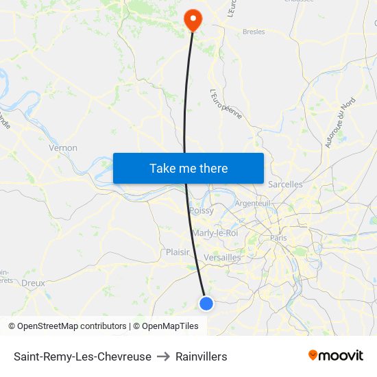 Saint-Remy-Les-Chevreuse to Rainvillers map