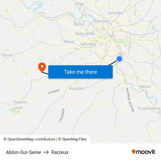 Ablon-Sur-Seine to Raizeux map