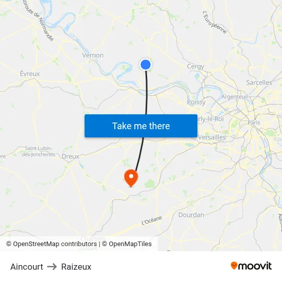 Aincourt to Raizeux map