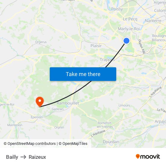 Bailly to Raizeux map