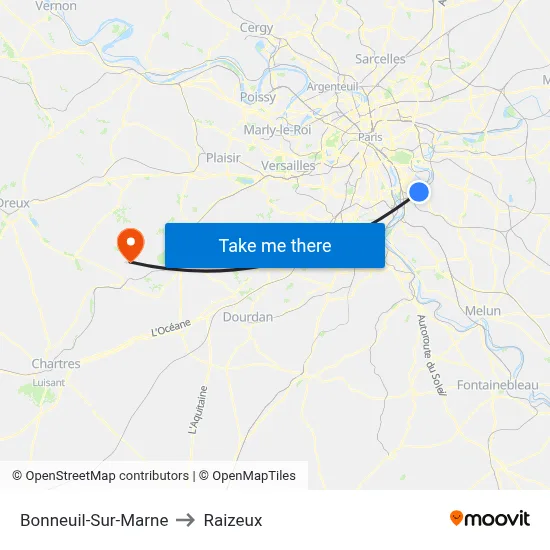 Bonneuil-Sur-Marne to Raizeux map