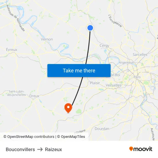 Bouconvillers to Raizeux map