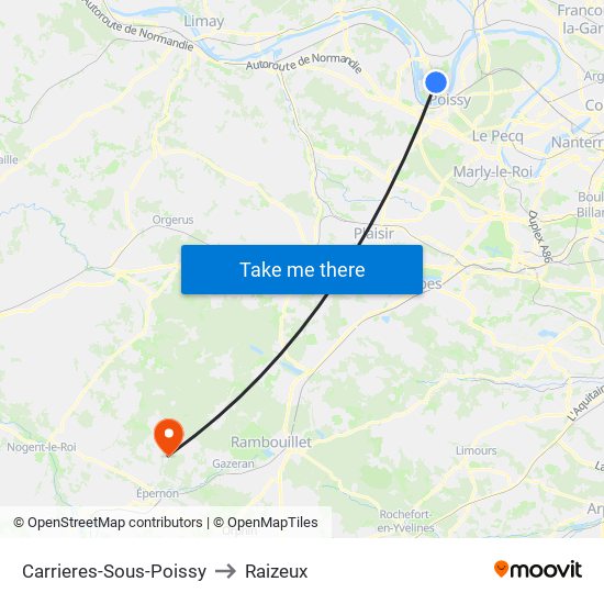 Carrieres-Sous-Poissy to Raizeux map