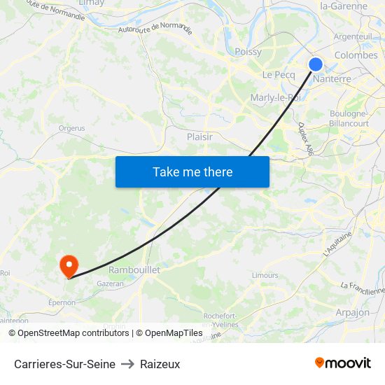 Carrieres-Sur-Seine to Raizeux map