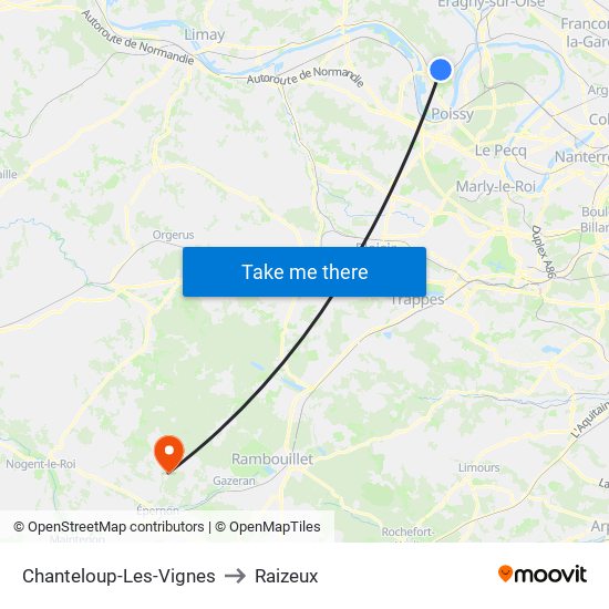 Chanteloup-Les-Vignes to Raizeux map