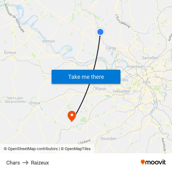 Chars to Raizeux map