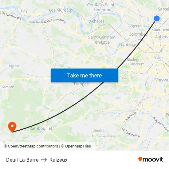 Deuil-La-Barre to Raizeux map