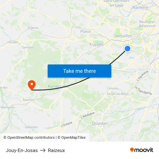 Jouy-En-Josas to Raizeux map