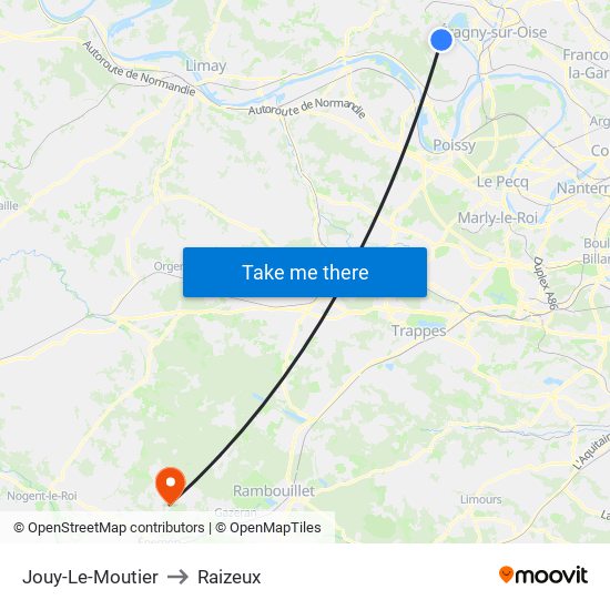 Jouy-Le-Moutier to Raizeux map