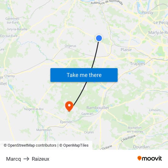 Marcq to Raizeux map