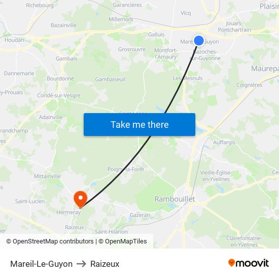 Mareil-Le-Guyon to Raizeux map