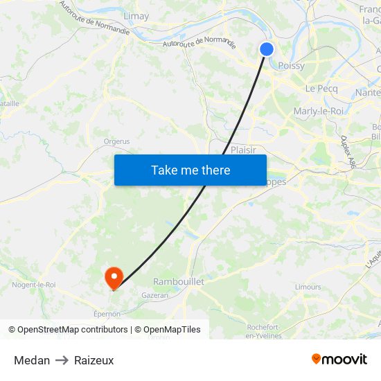Medan to Raizeux map