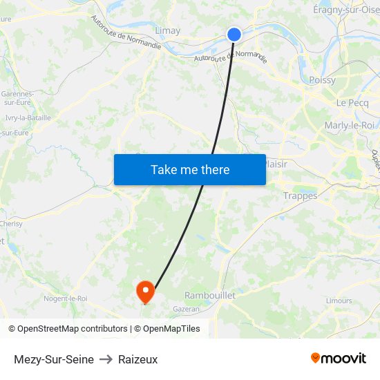 Mezy-Sur-Seine to Raizeux map