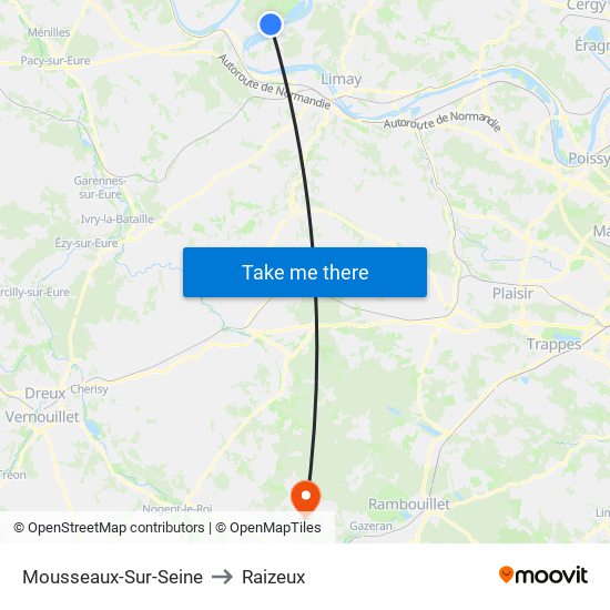 Mousseaux-Sur-Seine to Raizeux map