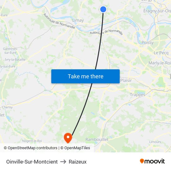 Oinville-Sur-Montcient to Raizeux map