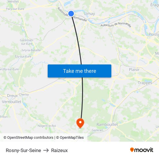 Rosny-Sur-Seine to Raizeux map