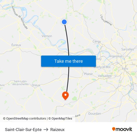 Saint-Clair-Sur-Epte to Raizeux map