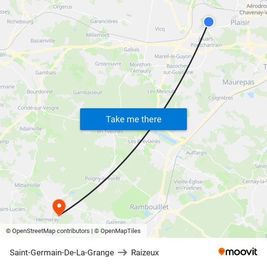Saint-Germain-De-La-Grange to Raizeux map