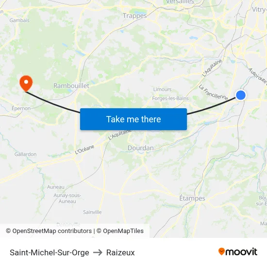 Saint-Michel-Sur-Orge to Raizeux map