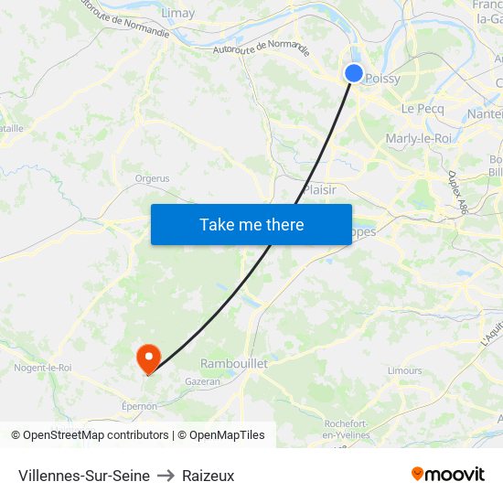 Villennes-Sur-Seine to Raizeux map