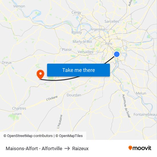 Maisons-Alfort - Alfortville to Raizeux map