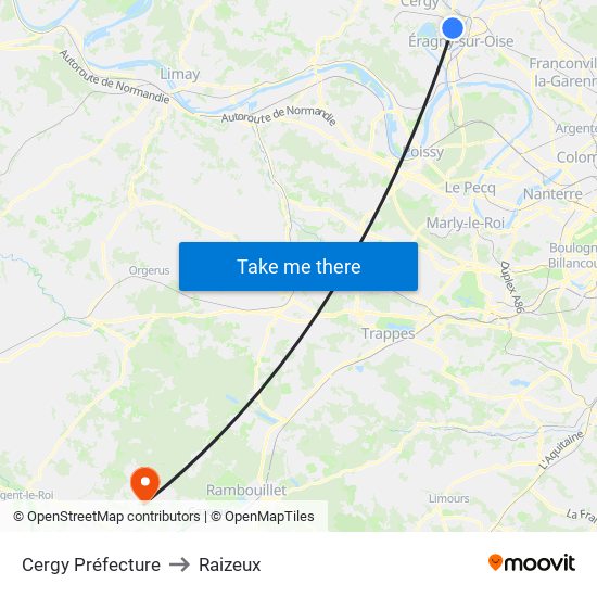 Cergy Préfecture to Raizeux map