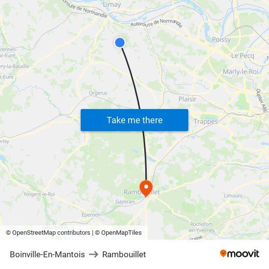 Boinville-En-Mantois to Rambouillet map