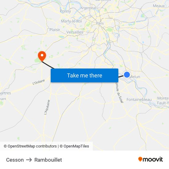 Cesson to Rambouillet map