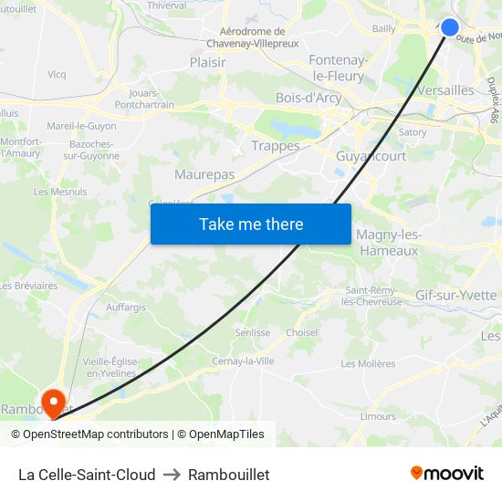 La Celle-Saint-Cloud to Rambouillet map