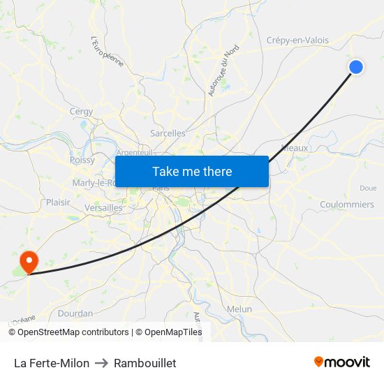 La Ferte-Milon to Rambouillet map