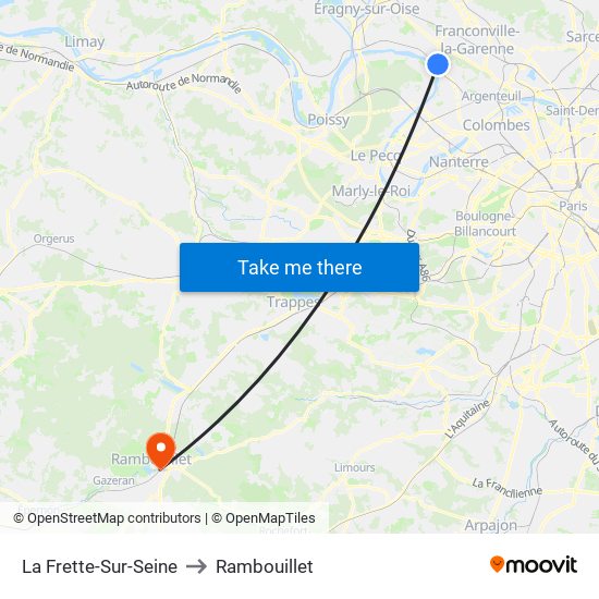 La Frette-Sur-Seine to Rambouillet map