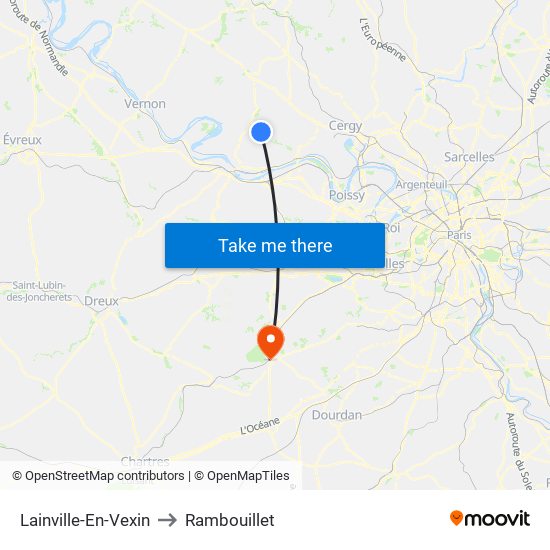 Lainville-En-Vexin to Rambouillet map