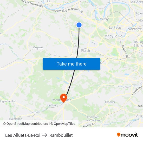 Les Alluets-Le-Roi to Rambouillet map